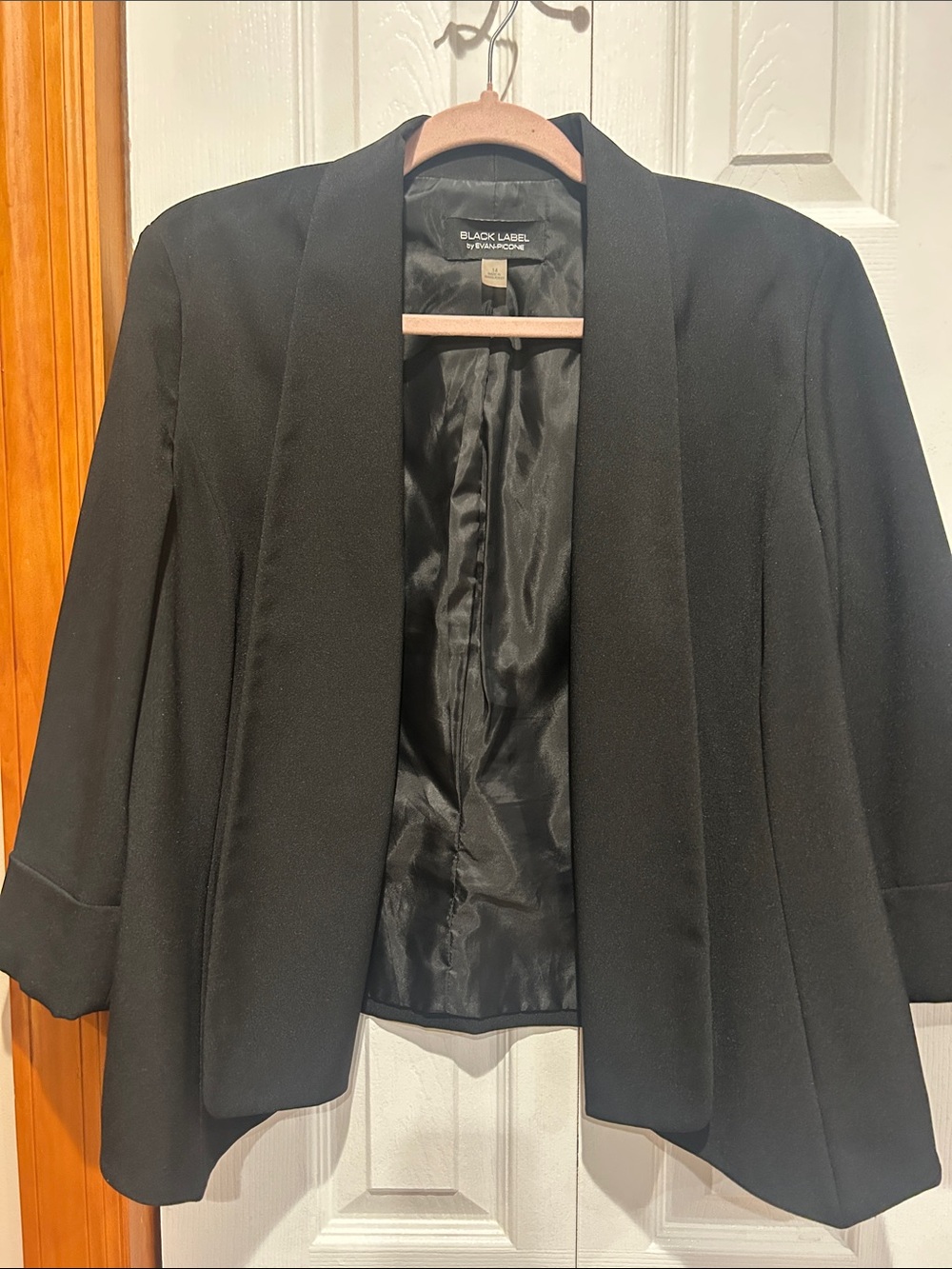 Evan Picone Black Open-Front Women's Blazer